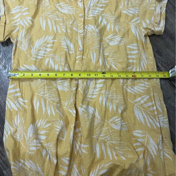 Faherty Linen Blend Floral Tropical Button Front A-Line Shirt Dress Size XL - Picture 8 of 10